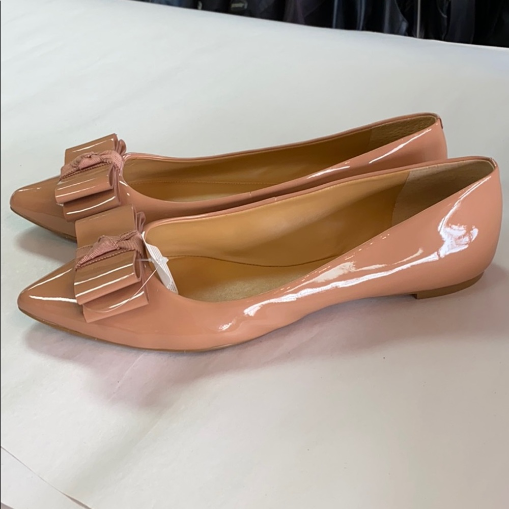 J. Crew patent Leather Flats with Patent bows